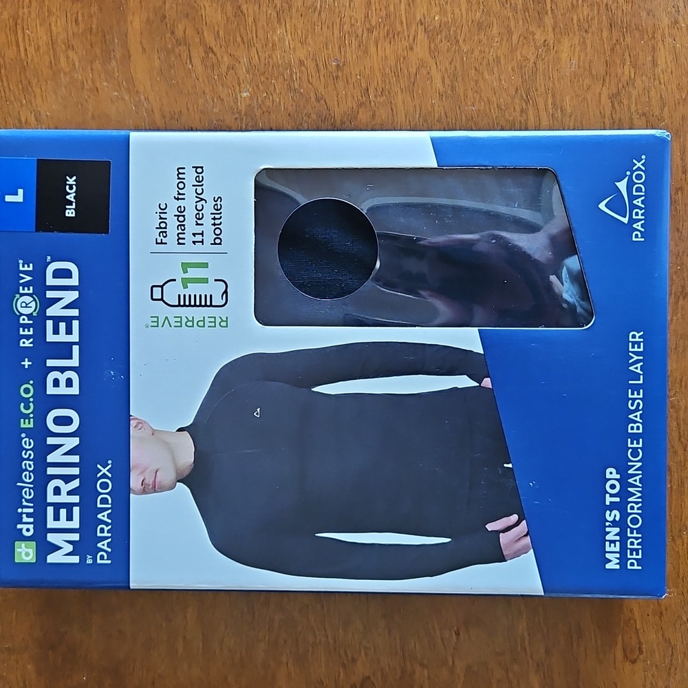 PARADOX Men's dri-Release Merino Blend 1/4 Zip Size L BLACK color